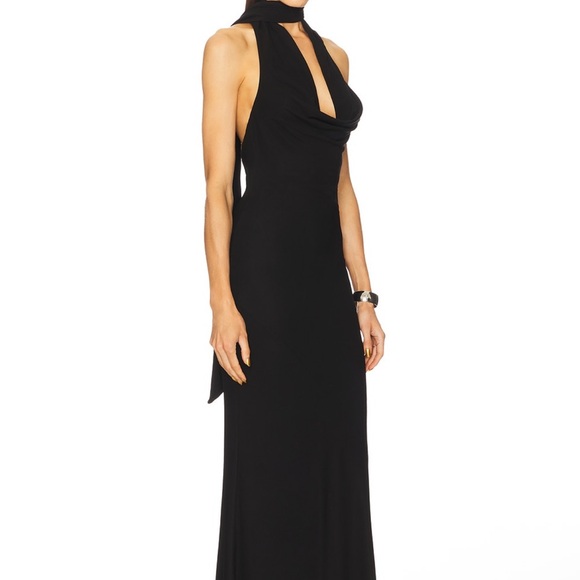 Michael Costello Black Backless Gown - Picture 2 of 8